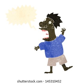 retro cartoon terrified man
