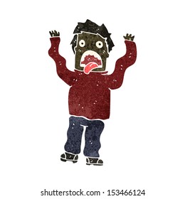 retro cartoon terrified man