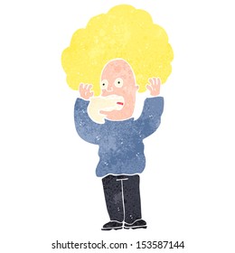 retro cartoon terrified man