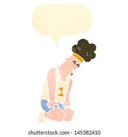 retro cartoon tired runner