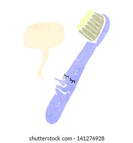 cepillo dental de dibujos animados retro