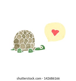 retro cartoon tortoise in love