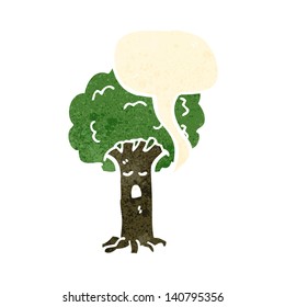 retro cartoon tree