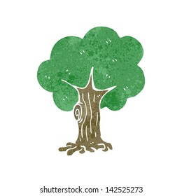 árbol de dibujos animados retro
