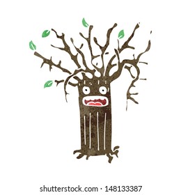 retro cartoon tree character