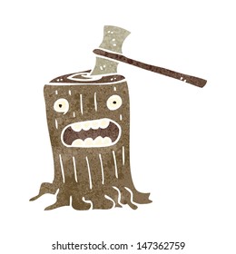 retro cartoon tree stump