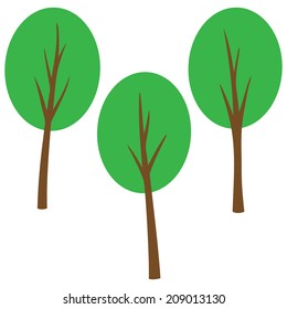 Retro Cartoon Trees
