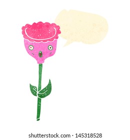 retro cartoon tulip with face