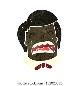 caricatura retro disgustando a un chico