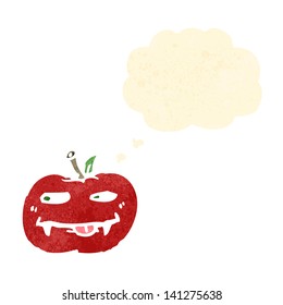 caricatura retro manzana vampiro
