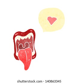 retro cartoon vampire mouth with speech bubble