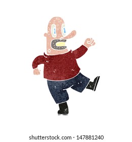 retro cartoon violent man