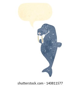 retro cartoon walrus