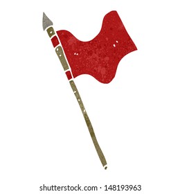 retro cartoon waving flag