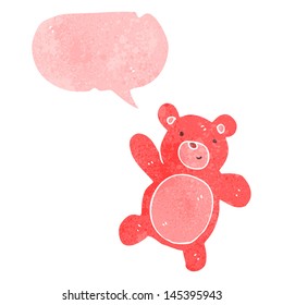 retro cartoon waving teddy bear
