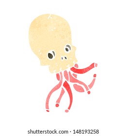 retro cartoon weird skull