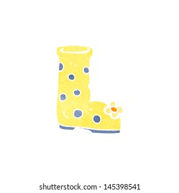 retro cartoon wellington boot