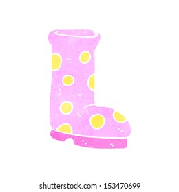 retro cartoon wellington boot