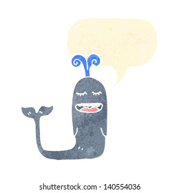 retro cartoon whale