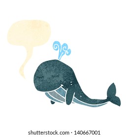 retro cartoon whale