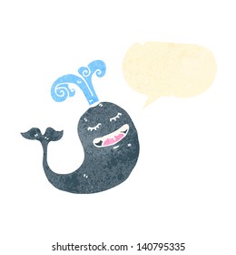 retro cartoon whale