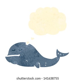 retro cartoon whale