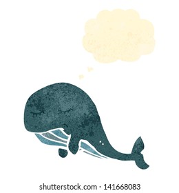 retro cartoon whale