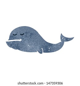retro cartoon whale