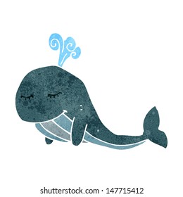 ballena de dibujos animados retro