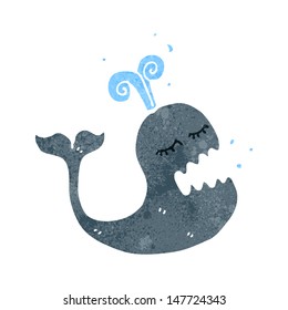 ballena de dibujos animados retro