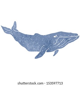 retro cartoon whale