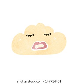caricatura retro nube blanca