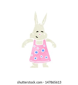 retro cartoon white rabbit