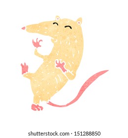 retro cartoon white rat