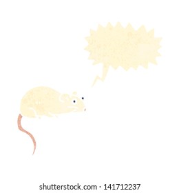 retro cartoon white rat squeaking