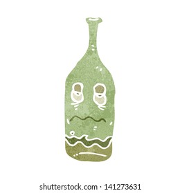 retro cartoon wine bottle