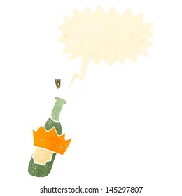 retro cartoon wine bottle