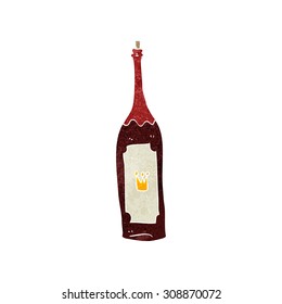 botella de vino de dibujos animados retro