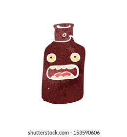 retro cartoon wine bottle character