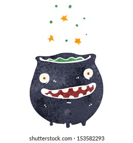 retro cartoon witches cauldron