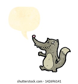 lobo retro de dibujos animados