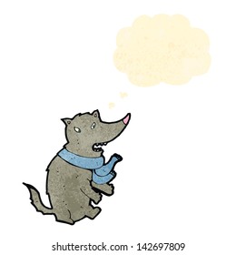 retro cartoon wolf