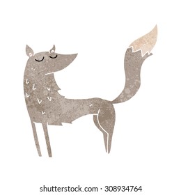 lobo retro de dibujos animados