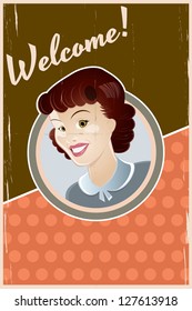 retro cartoon woman