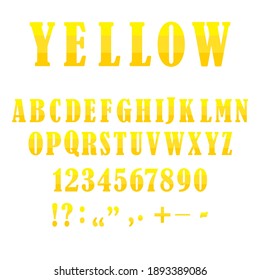 Retro cartoon yellow alphabet. Light style background. Template set. Stock image. EPS 10.
