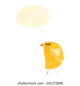 retro cartoon yellow bird