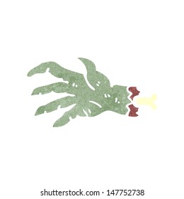 retro cartoon zombie hand