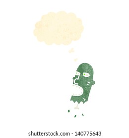 caricatura retro cabeza zombie