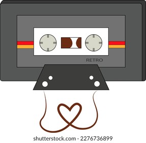 Retro casette with retro colors