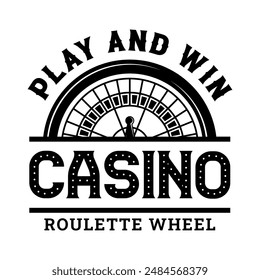 Retro casino and poker monochrome logo sign badge vector isolated. Vintage gambling and casino logo vector design. Vintage design element for casino and gambling in white background